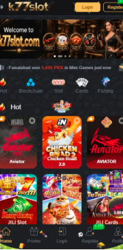 Dashboard of K77Slot Game.