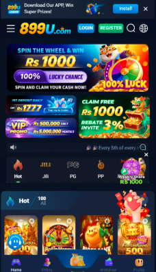 dashboard of 899U Game.