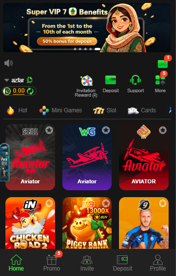 dashboard of T999 Game.