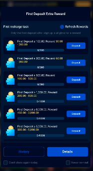 Deposite bonuses in EP567 Game.