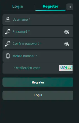 Registration page in PKCLUB777 Game.